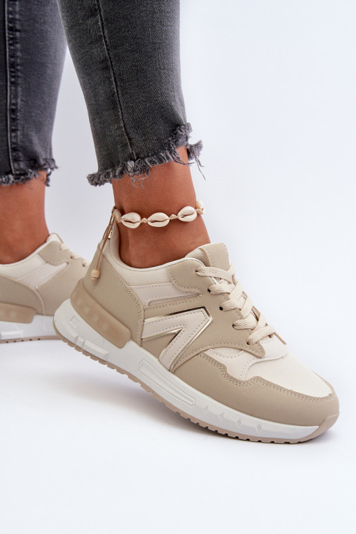 Sneakers tüüpi jalanõud eko-nahast beeži värvi Vinelli