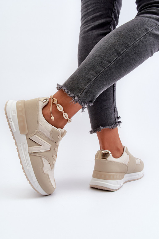 Sneakers tüüpi jalanõud eko-nahast beeži värvi Vinelli