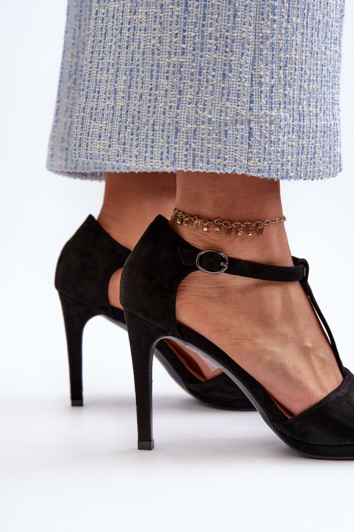 Naistesandaalid kõrge jämeda kontsaga Z u Must Obdaria