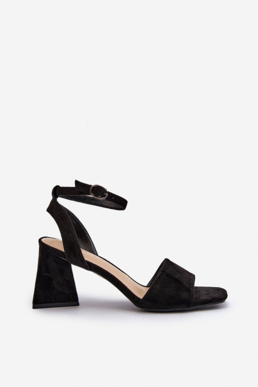 Naistesandaalid kõrge jämeda kontsaga Z u Must Upttima