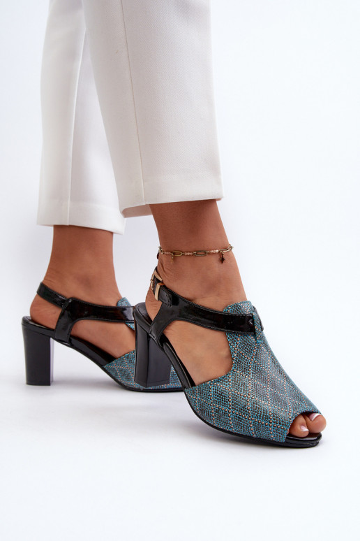 Naistesandaalid eko-nahast Türkiisivärvi Queenmarie