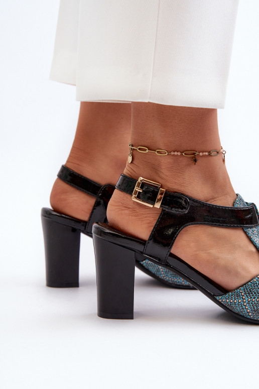 Naistesandaalid eko-nahast Türkiisivärvi Queenmarie