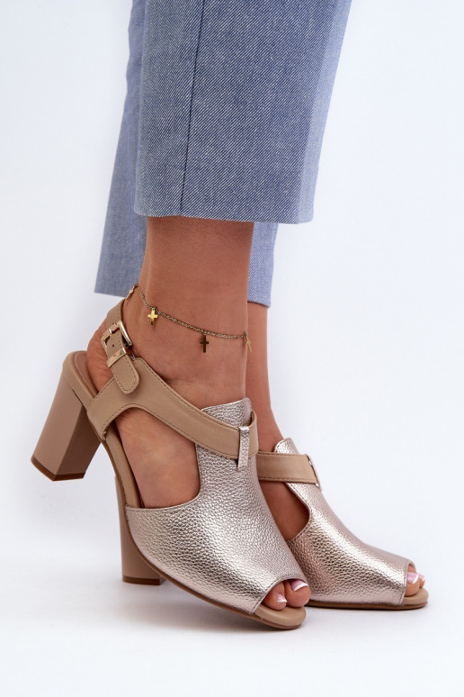 Naistesandaalid eko-nahast Kuldset värvi Queenmarie