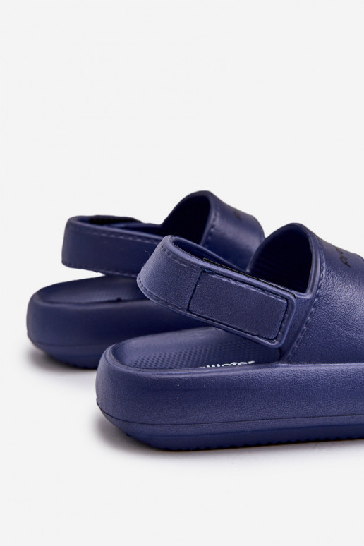 Kerged rannaplätud sandaalid krõpsudega kinnitatav ProWater PRO-24-05-01K tumesinist värvi  Kerged rannaplätud sandaalid krõpsudega kinnitatav ProWater PRO-24-05-01K tumesinist värvi