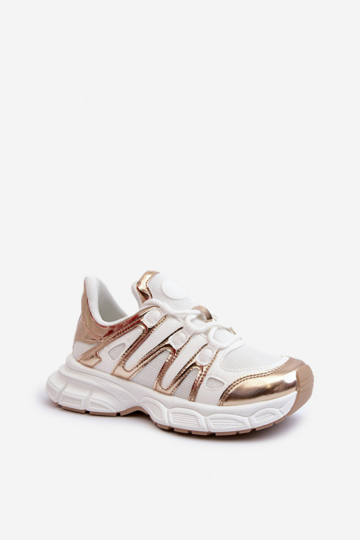 Sneakers tüüpi jalanõud Valget-Kuldset värvi Ahmani