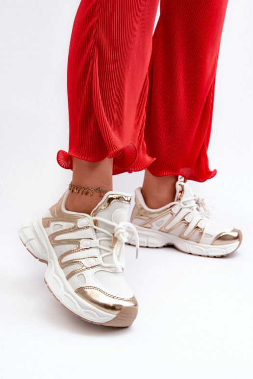 Sneakers tüüpi jalanõud Valget-Kuldset värvi Ahmani