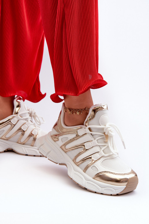 Sneakers tüüpi jalanõud Valget-Kuldset värvi Ahmani