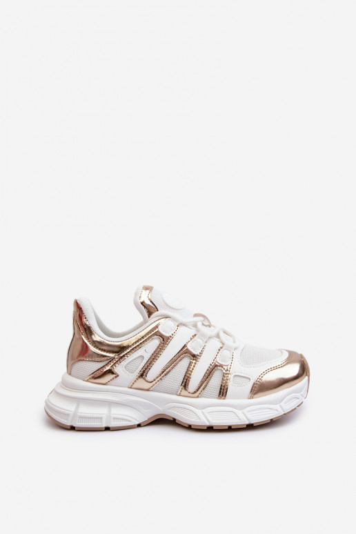Sneakers tüüpi jalanõud Valget-Kuldset värvi Ahmani