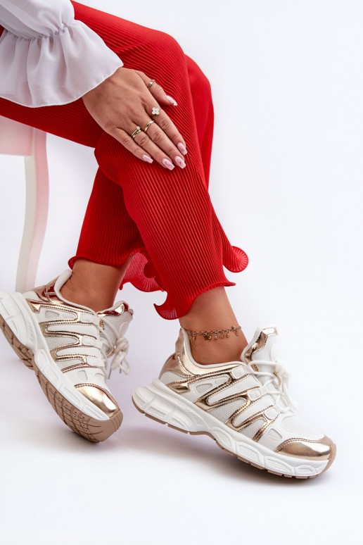 Sneakers tüüpi jalanõud Valget-Kuldset värvi Ahmani