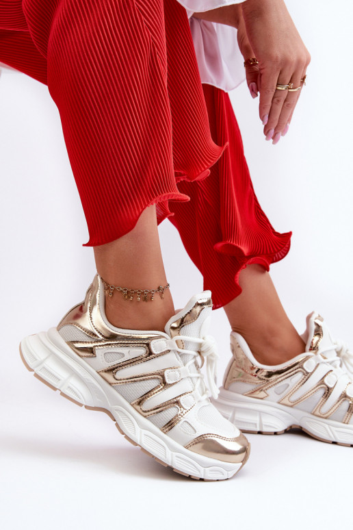 Sneakers tüüpi jalanõud Valget-Kuldset värvi Ahmani