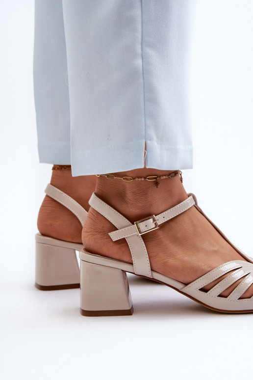 Laque  Elegantsed kõrge kontsaga sandaalid Sergio Leone SK880 beeži värvi