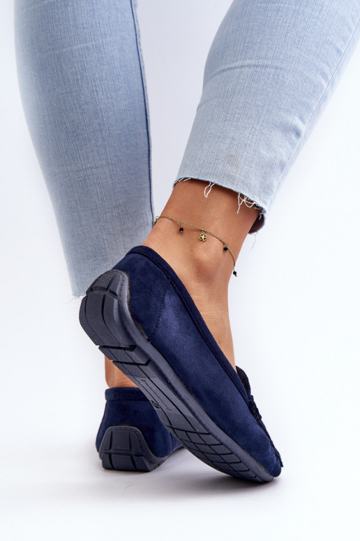   Seemisnahast mokassiinid tumesinist värvi Rabell