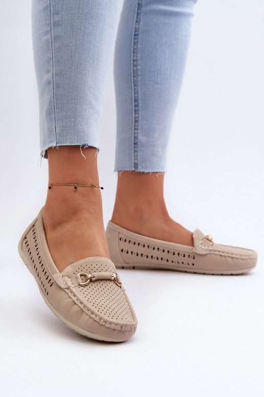 naiste mokassiinid  kaunistustega beeži värvi Kaydance