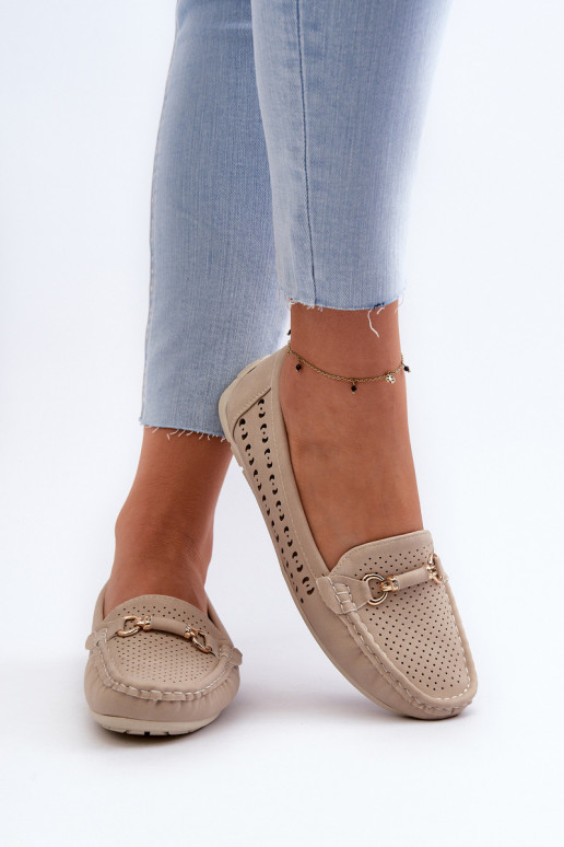 naiste mokassiinid  kaunistustega beeži värvi Kaydance