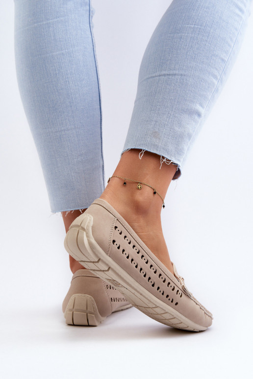 naiste mokassiinid  kaunistustega beeži värvi Kaydance