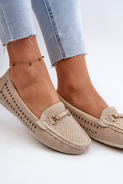 naiste mokassiinid  kaunistustega beeži värvi Kaydance