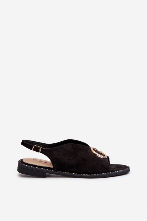 Elegantsed Naistesandaalid kaunistustega owe S.Barski KV27-058 Must