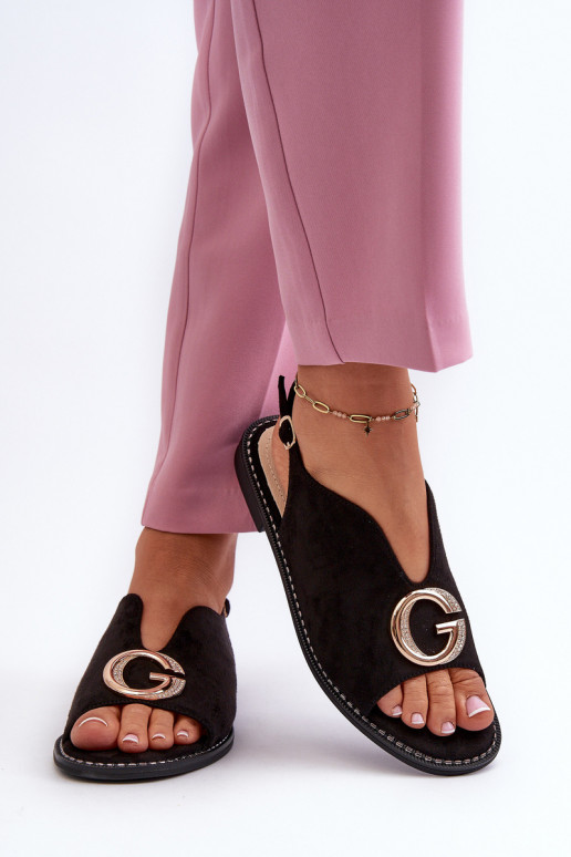 Elegantsed Naistesandaalid kaunistustega owe S.Barski KV27-058 Must