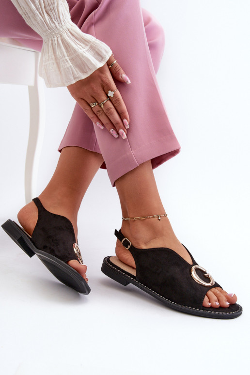 Elegantsed Naistesandaalid kaunistustega owe S.Barski KV27-058 Must