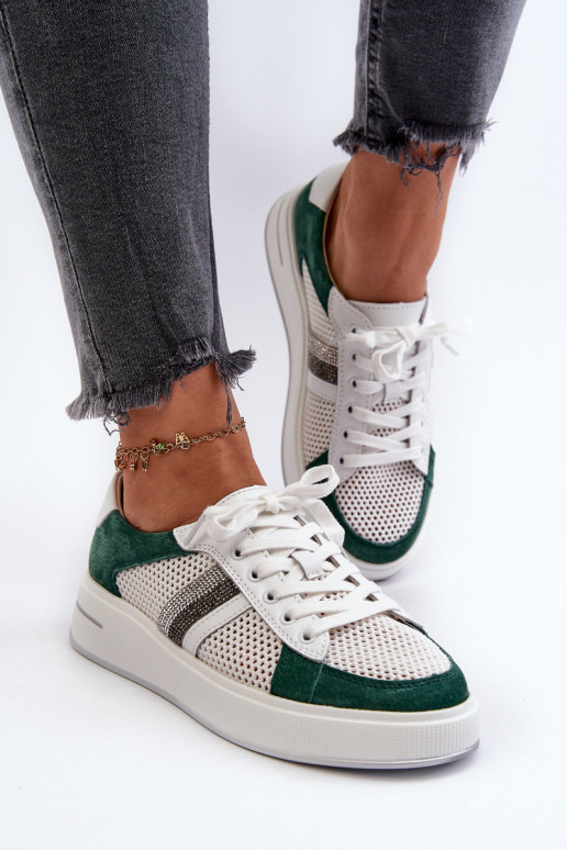 Sneakers tüüpi jalanõud D&A LR110 roheline-valget värvi