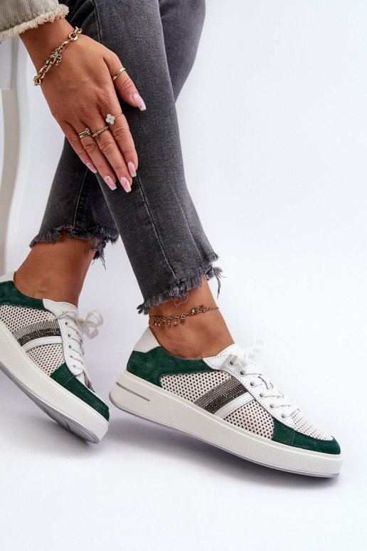Sneakers tüüpi jalanõud D&A LR110 roheline-valget värvi