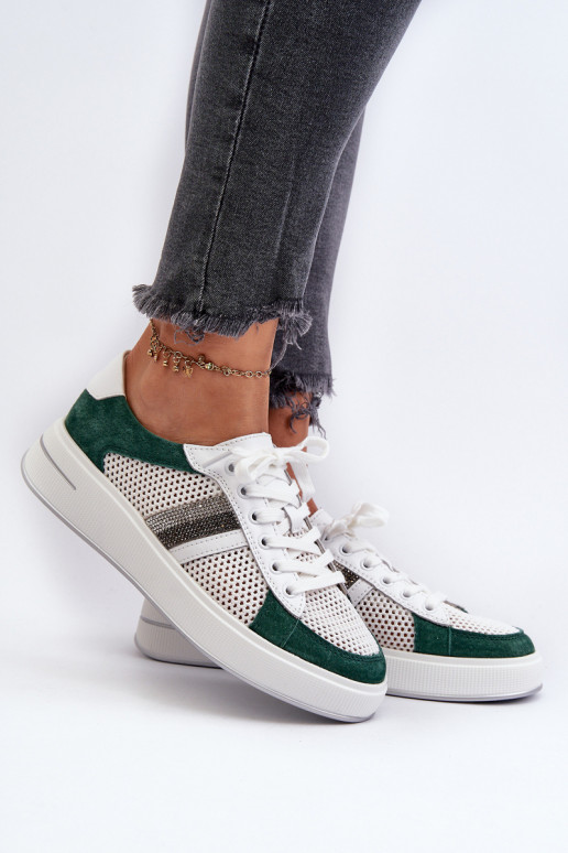 Sneakers tüüpi jalanõud D&A LR110 roheline-valget värvi