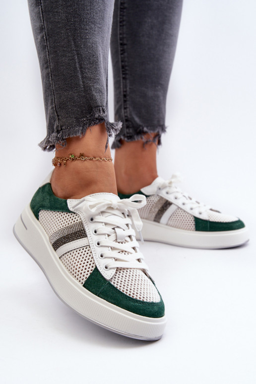 Sneakers tüüpi jalanõud D&A LR110 roheline-valget värvi