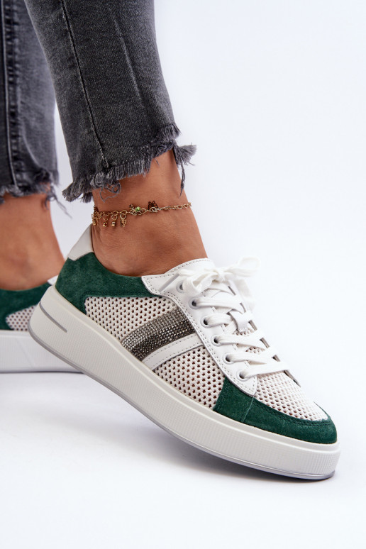 Sneakers tüüpi jalanõud D&A LR110 roheline-valget värvi