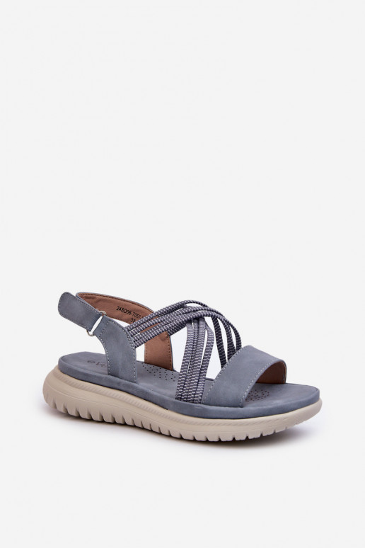   Mugavad sandaalid krõpsudega kinnitatav Sinist värvi Ceclea