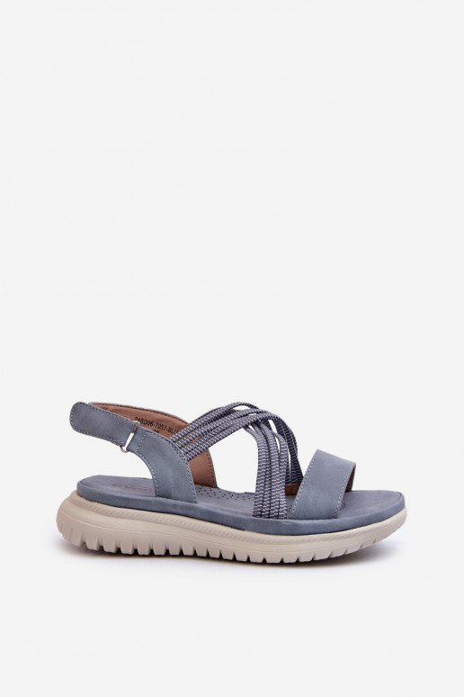   Mugavad sandaalid krõpsudega kinnitatav Sinist värvi Ceclea