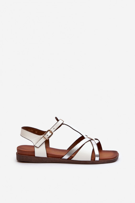 Madalad sandaalid eko-nahast Sergio Leone SK071H valget värvi