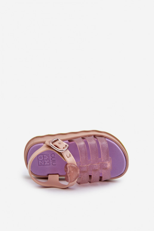 Laste sandaalid krõpsudega kinnitatav  NN385020 Violetne värv  Laste sandaalid krõpsudega kinnitatav  NN385020 Violetne värv