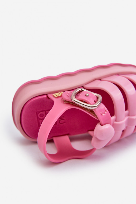 Laste sandaalid krõpsudega kinnitatav  NN385018 Tumeroosad värvi  Laste sandaalid krõpsudega kinnitatav  NN385018 Tumeroosad värvi