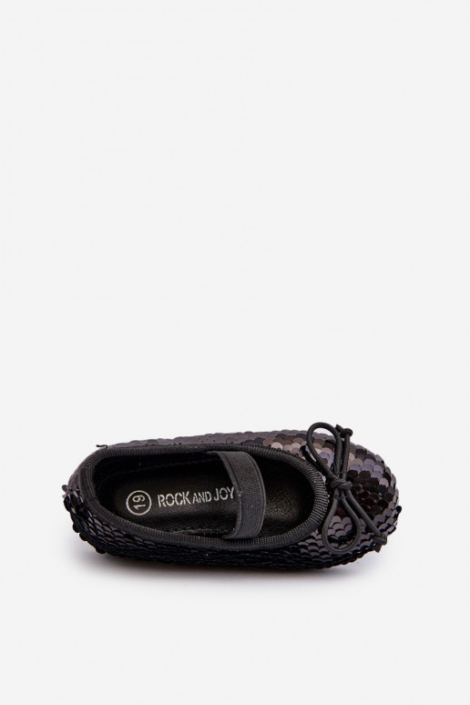 baleriinid  Laste jalanõud Ozdobione Cekinami Must Weries baleriinid  Laste jalanõud Ozdobione Cekinami Must Weries