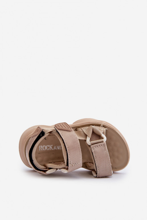 Laste sandaalid krõpsudega kinnitatavy beeži värvi Orretta