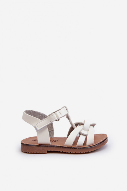 Laste sandaalid krõpsudega kinnitatav valget värvi Marimona