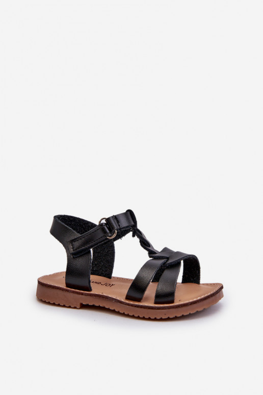 sandaalid Laste jalanõud krõpsudega kinnitatav Must Sarniema