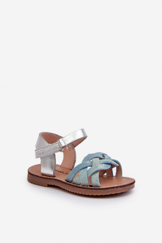 sandaalid Laste jalanõud krõpsudega kinnitatav Z Przeplatającymi Się Paseczkami Sinist värvi Dianttha sandaalid Laste jalanõud krõpsudega kinnitatav Z Przeplatającymi Się Paseczkami Sinist värvi Dianttha