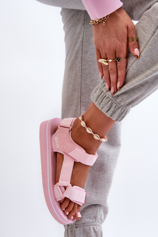 Naistesandaalid platvormiga Big Star NN274A533 Tumeroosad värvi Naistesandaalid platvormiga Big Star NN274A533 Tumeroosad värvi