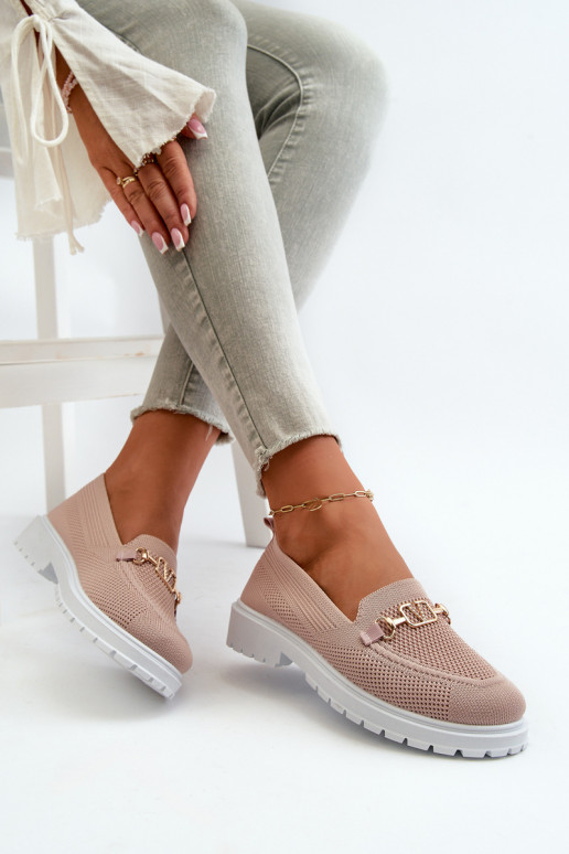  Mokassiinid laiade nööridega Ze Kuldset värvim Detalem Tumeroosad värvi Limentia