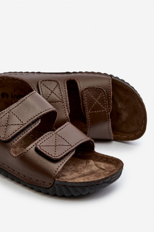 Mugavad sussid  Triipudega krõpsudega kinnitatav Inblu FM00001U tumepruuni värvi