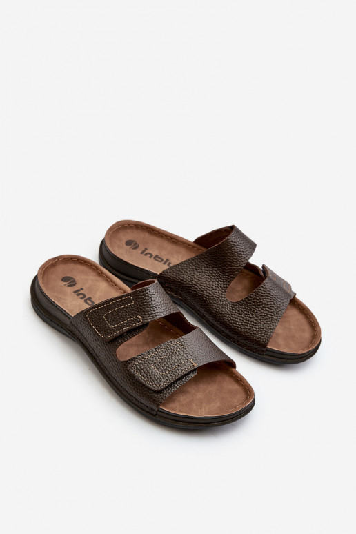 Mugavad sussid  Triipudega krõpsudega kinnitatav Inblu GV00002I tumepruuni värvi