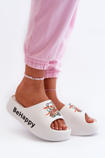  naiste plätud massiivse tallaga  Kerged rannaplätud valget värvi Serefina