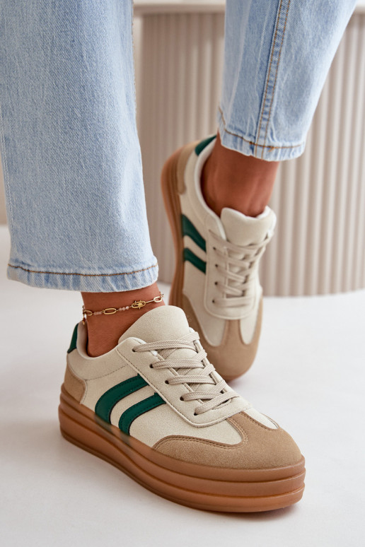 Sneakers tüüpi jalanõud Pealiste omad platvormiga beeži värvi-Rohelist värvi Nesonice