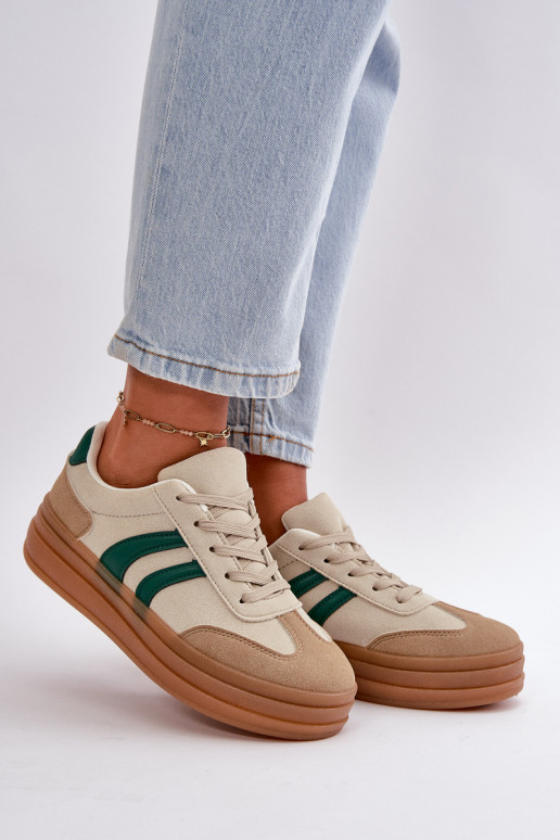 Sneakers tüüpi jalanõud Pealiste omad platvormiga beeži värvi-Rohelist värvi Nesonice
