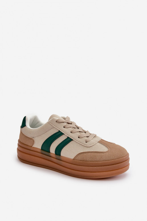 Sneakers tüüpi jalanõud Pealiste omad platvormiga beeži värvi-Rohelist värvi Nesonice