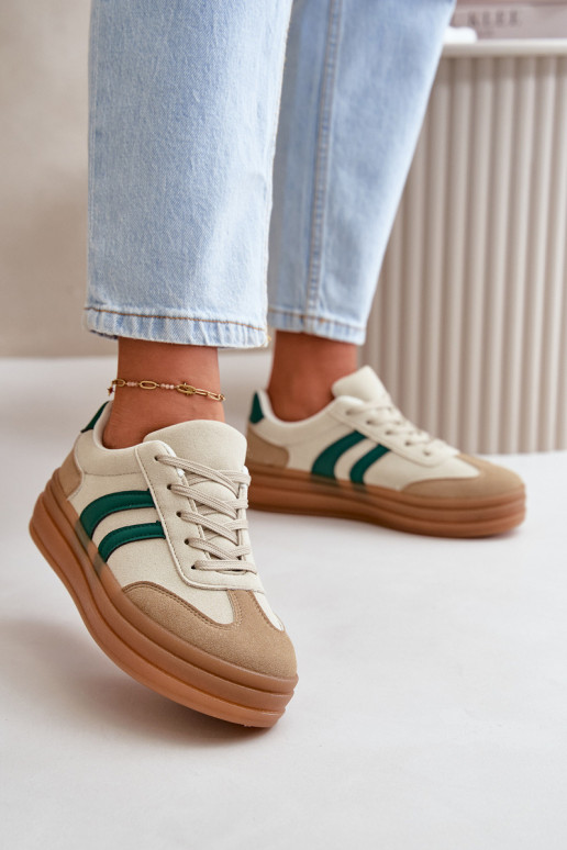 Sneakers tüüpi jalanõud Pealiste omad platvormiga beeži värvi-Rohelist värvi Nesonice