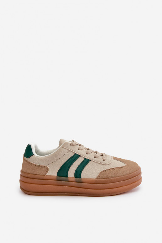 Sneakers tüüpi jalanõud Pealiste omad platvormiga beeži värvi-Rohelist värvi Nesonice