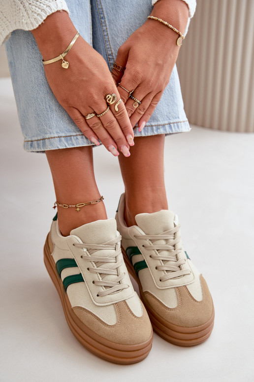 Sneakers tüüpi jalanõud Pealiste omad platvormiga beeži värvi-Rohelist värvi Nesonice