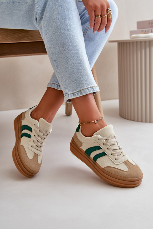 Sneakers tüüpi jalanõud Pealiste omad platvormiga beeži värvi-Rohelist värvi Nesonice